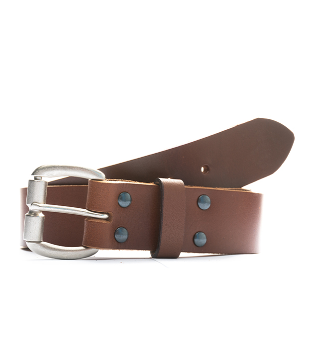 Blenheim Tan/Silver Leather Belt 38mm - The Hold Up NZ
